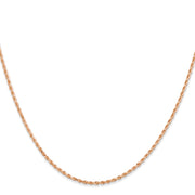 14K Rose Gold 1.5mm Diamond-cut Rope with Lobster Clasp Chain