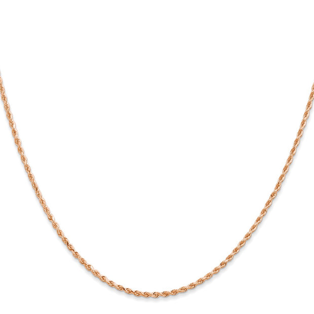 14K Rose Gold 1.5mm Diamond-cut Rope with Lobster Clasp Chain
