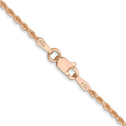 14K Rose Gold 1.5mm Diamond-cut Rope with Lobster Clasp Chain