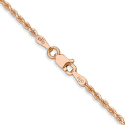 14K Rose Gold 1.75mm Diamond-cut Rope with Lobster Clasp Chain