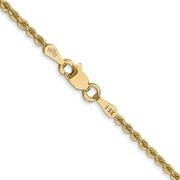 14K 2mm Regular Rope with Lobster Clasp Chain