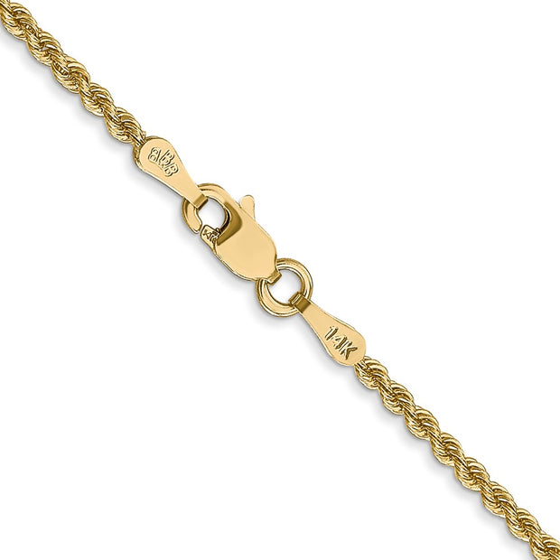 14K 2mm Regular Rope with Lobster Clasp Chain