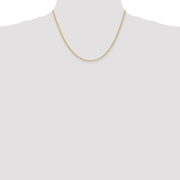 14K 2mm Regular Rope with Lobster Clasp Chain