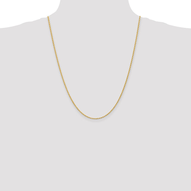 14K 2mm Regular Rope with Lobster Clasp Chain