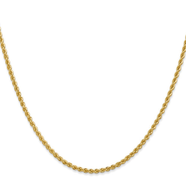14K 2.25mm Regular Rope with Lobster Clasp Chain