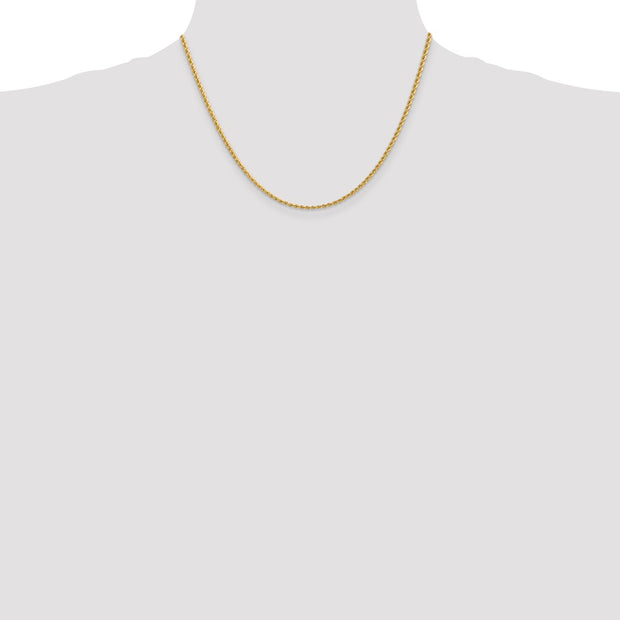 14K 2.25mm Regular Rope with Lobster Clasp Chain