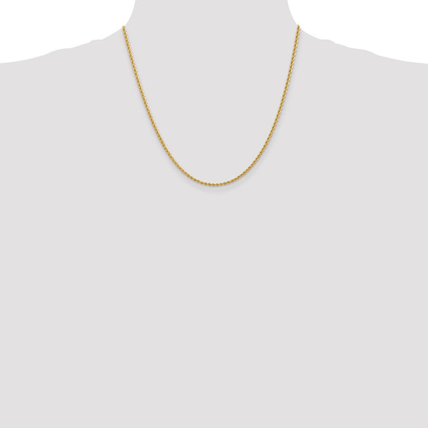 14K 2.25mm Regular Rope with Lobster Clasp Chain