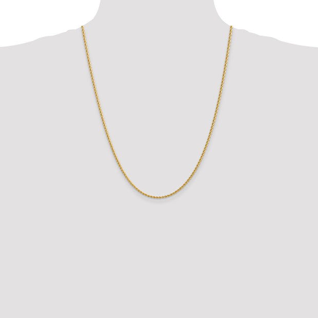 14K 2.25mm Regular Rope with Lobster Clasp Chain