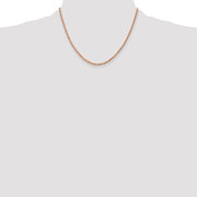 14K Rose Gold 2mm Diamond-cut Rope with Lobster Clasp Chain