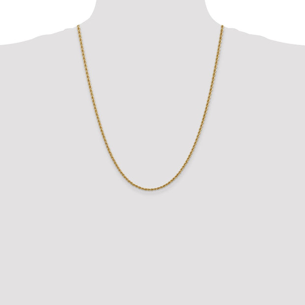 14K 2.5mm Regular Rope with Lobster Clasp Chain