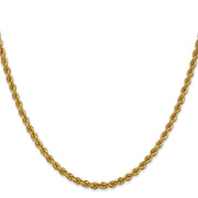 14K 3mm Regular Rope with Lobster Clasp Chain