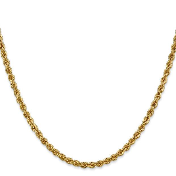 14K 3mm Regular Rope with Lobster Clasp Chain