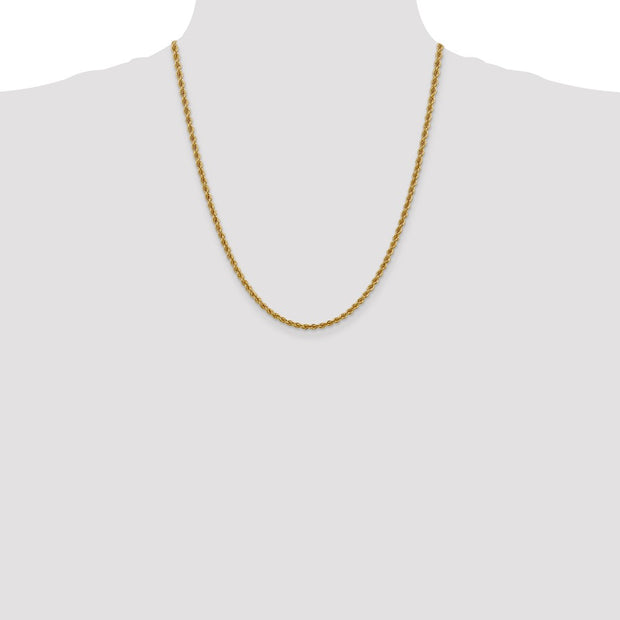 14K 3mm Regular Rope with Lobster Clasp Chain
