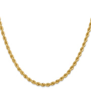 14K 3.65mm Regular Rope with Lobster Clasp Chain