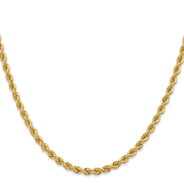 14K 3.65mm Regular Rope with Lobster Clasp Chain