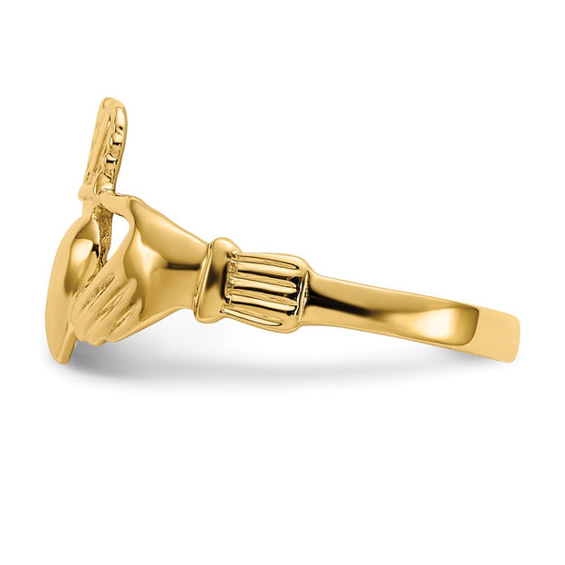 14k Polished Claddagh Ring