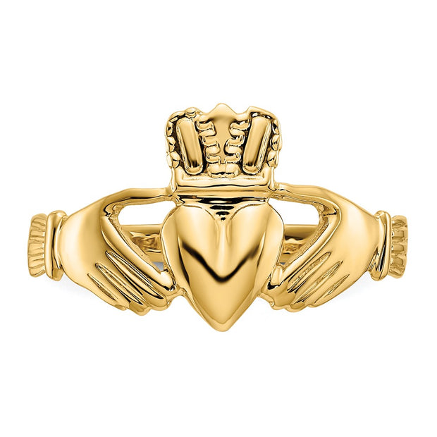 14k Polished Claddagh Ring