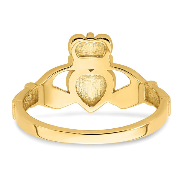 14k Polished Claddagh Ring