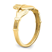 14k Polished Claddagh Ring