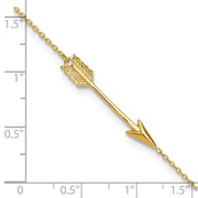 14K Polished Arrow Anklet Plus Extender