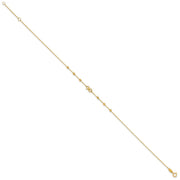14K Infinity Symbol and Diamond-cut Beads Anklet Plus Extender