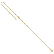 14K Infinity Symbol and Diamond-cut Beads Anklet Plus Extender