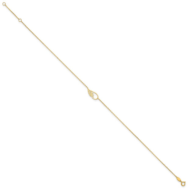 14K Cut-out Wing Anklet Plus Extender