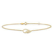 14K Cut-out Wing Anklet Plus Extender