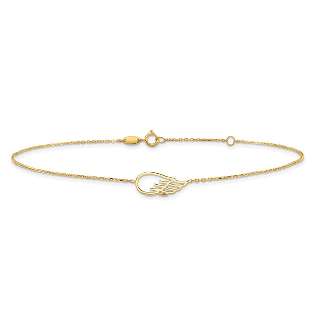 14K Cut-out Wing Anklet Plus Extender