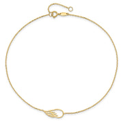 14K Cut-out Wing Anklet Plus Extender