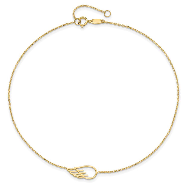 14K Cut-out Wing Anklet Plus Extender