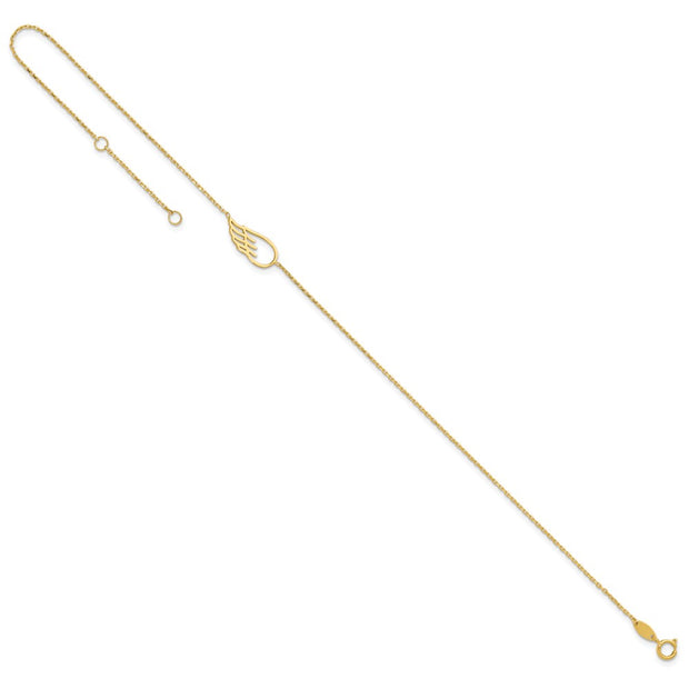 14K Cut-out Wing Anklet Plus Extender