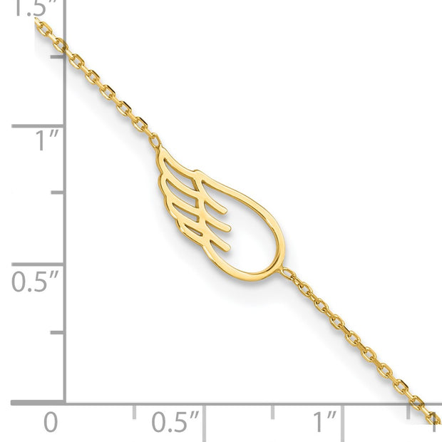 14K Cut-out Wing Anklet Plus Extender