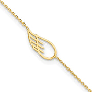 14K Cut-out Wing Anklet Plus Extender