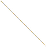 14K Two-tone Polished Diamond-cut Infinity Link Anklet Plus Extender