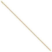 14k Polished and Satin Rose-plated X-and-Heart Anklet
