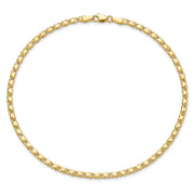 14k Polished Double-Sided Hearts Double Link Anklet