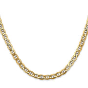14K 4.75mm Semi-Solid Anchor with Lobster Clasp Chain