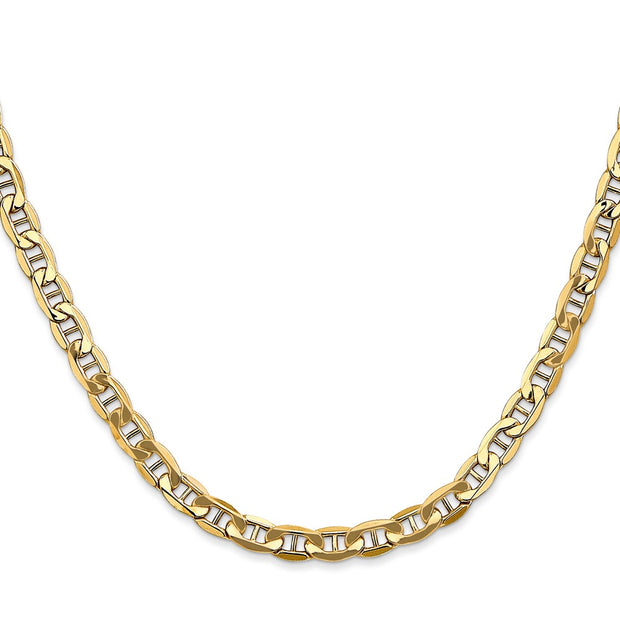 14K 4.75mm Semi-Solid Anchor with Lobster Clasp Chain