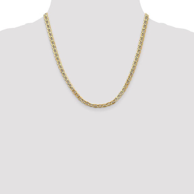 14K 4.75mm Semi-Solid Anchor with Lobster Clasp Chain