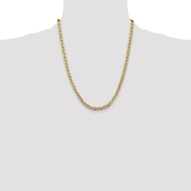 14K 4.75mm Semi-Solid Anchor with Lobster Clasp Chain