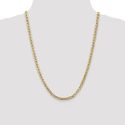 14K 4.75mm Semi-Solid Anchor with Lobster Clasp Chain