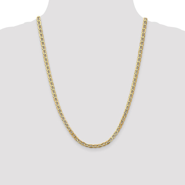 14K 4.75mm Semi-Solid Anchor with Lobster Clasp Chain