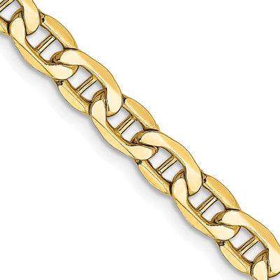 14K 4.75mm Semi-Solid Anchor with Lobster Clasp Chain