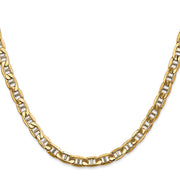 14K 5.5mm Semi-Solid Anchor with Lobster Clasp Chain