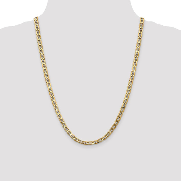 14K 5.5mm Semi-Solid Anchor with Lobster Clasp Chain