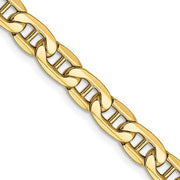 14K 5.5mm Semi-Solid Anchor with Lobster Clasp Chain