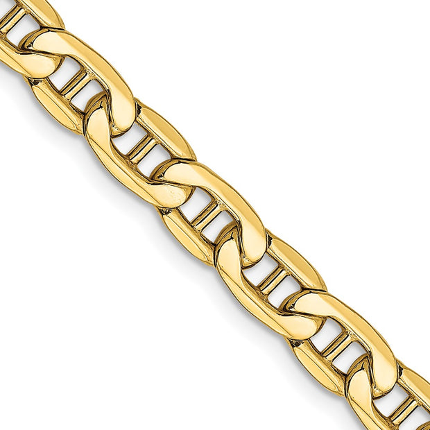 14K 5.5mm Semi-Solid Anchor with Lobster Clasp Chain