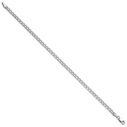 14K White Gold 3.35mm Semi-Solid Curb with Lobster Clasp Bracelet