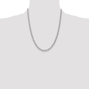 14K White Gold 4.3mm Semi-Solid Curb with Lobster Clasp Chain